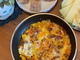 Eggs With Pastrami And Cheese Pan