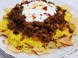 Chicken Shawerma With Mozzarella Cheese Fatteh