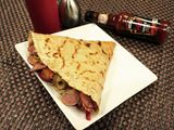 Crispy Chicken With Sausage Mix Crepe