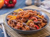 Oriental Sausage Fettuccine Pasta