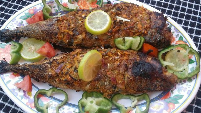 Russian Grilled Fish Meal